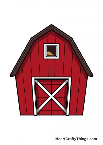how to draw barn image