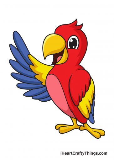 how to draw a parrot image