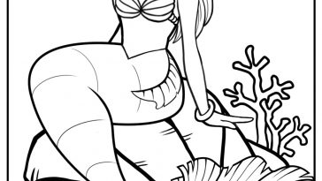 mermaid coloring pages free printable