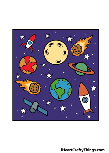 how to draw a cartoon space