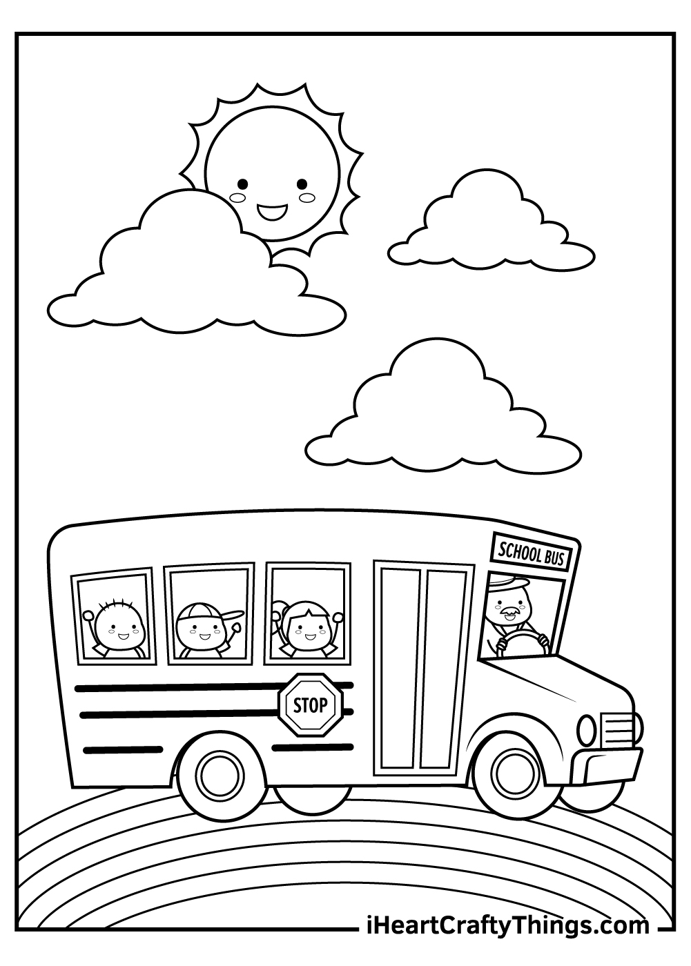 back to school bus coloring pages