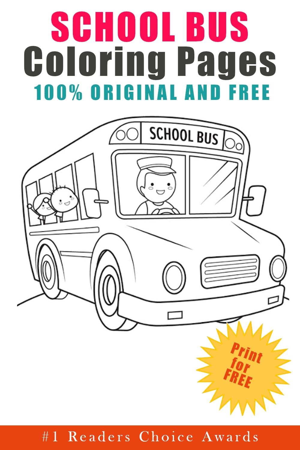 original and free school bus coloring pages
